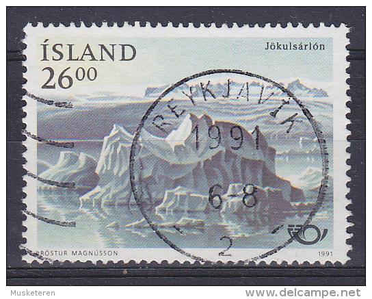 Iceland 1991 Mi. 747      26.00 Kr NORDEN Jökulsárion Gletschersee Deluxe REYKJAVIK Cancel !! - Oblitérés