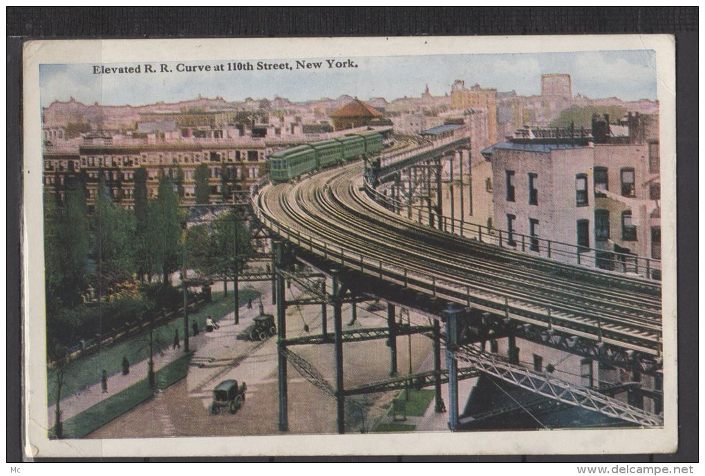 Elevated R.R Curve At 110Th Street - New York - Ponts & Tunnels