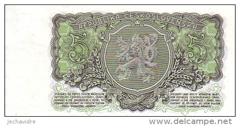 TCHECOSLOVAQUIE  5 Korun  Emission De 1953   Pick 80 B            ***** BILLET  NEUF ***** - Checoslovaquia