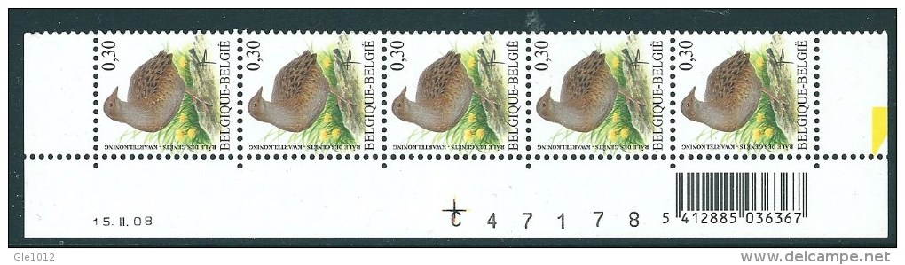 Buzin Nr 3478**  Datumstrook  15-II-08 - 1985-.. Oiseaux (Buzin)