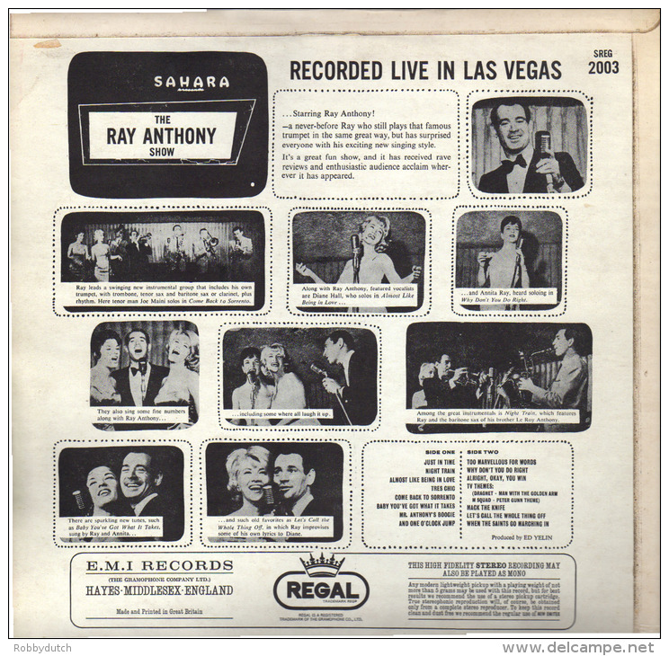 * LP *  THE RAY ANTHONY SHOW (Live At The Sahara, Las Vegas)(England 1960 EX-!!!) - Jazz
