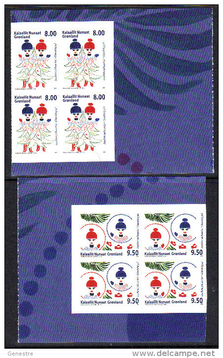 Groenland - 2012 - Y&T 606 Et 607 ** (MNH) - Timbres Issus De Carnet Noël En Bloc De 4 - Unused Stamps