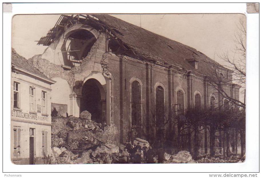 EVERGEM Belgique Carte Photo Destruction Guerre Eglise - Evergem