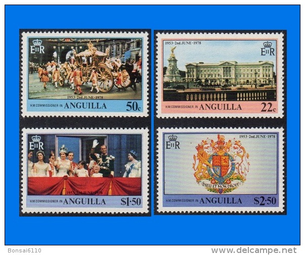 AI 1978-0001, 25th Anniversary Of Coronation, Set (4V) MNH - Anguilla (1968-...)