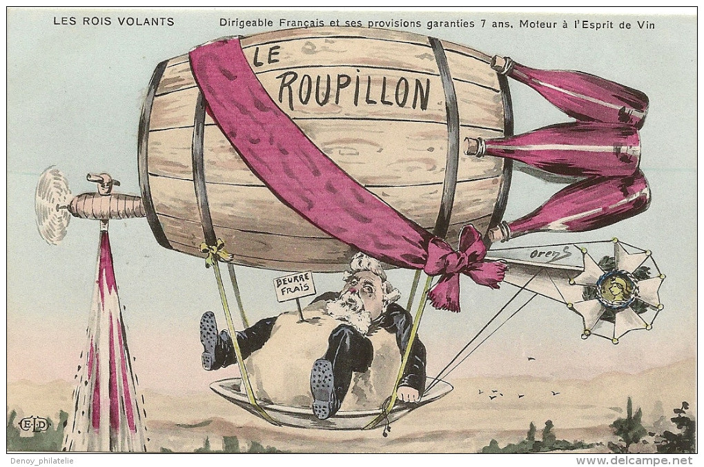 Illustrateur - Orens - Les Rois Volants - Dirigable Francais Et Ses Provisions Garanties 7 Ans , Moteur A L´esprit De Vi - Orens