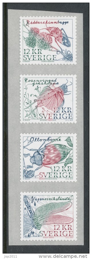 Sweden 2013 Facit # 2932-2935, Insects.  MNH (**) - Unused Stamps