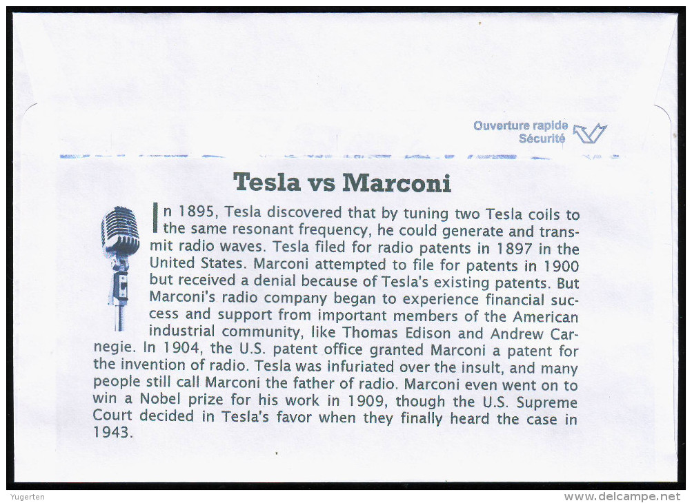 DZ 2014 - FDC - World Radio Day - Journée Mondiale De La Radio - Nikola Tesla Vs Marconi - Telecom