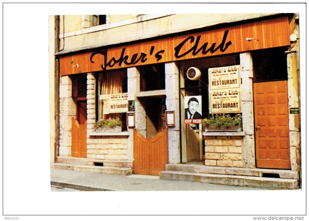 21 - DIJON - Cabaret JOKER'S CLUB - Restaurant Affiche Chanteur GUY PEZE - RUE CONDORCET - SA CAVE 55 "PIZZERIA" - Dijon