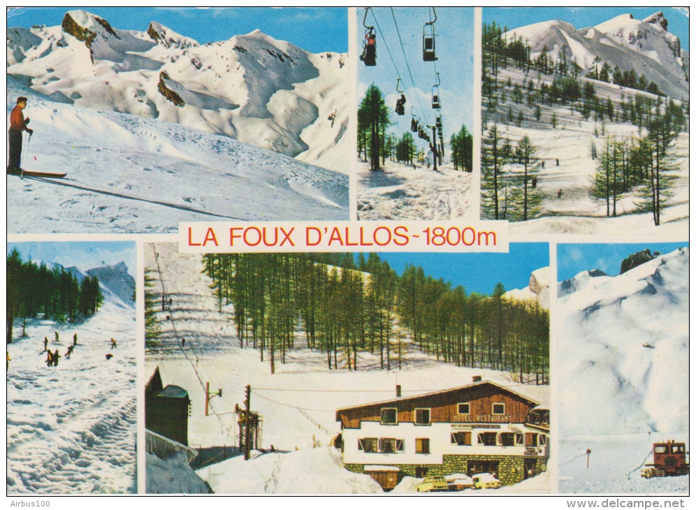 04 - LE FOUX D'ALLOS - Multivues - Flamme ALLOS Sports D'Hiver 1975 - 2 Scans - - Autres & Non Classés