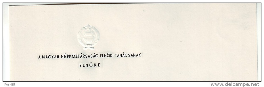 Hungary Original Autograph Signature Pál Losonczi Chairman Of The Hungarian Presidential Council  From 1967 To 1987 - Politisch Und Militärisch
