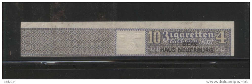 GERMANY 3RD (THIRD) REICH CIGARETTE BAND REVENUE DAS STUCK 10 ZIGARETTEN 4 RPF BEAS HAUS NEUERBURG - Autres & Non Classés