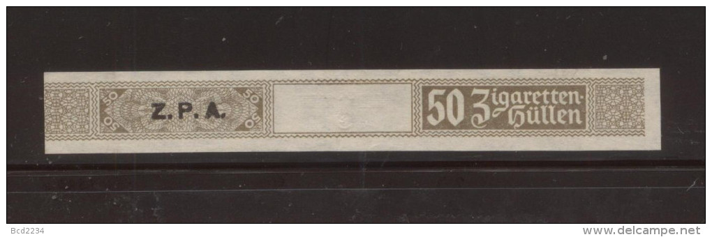 GERMANY 3RD (THIRD) REICH CIGARETTE BAND REVENUE 50 ZIGARETTEN HULLEN ZPA - Other & Unclassified