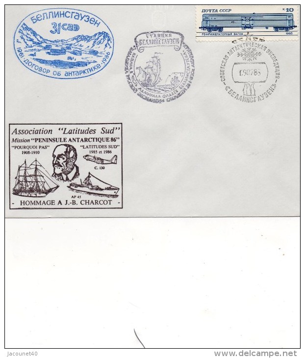 Jean Baptiste Charcot Hommage Obliteration Avec Cachet Russe 1986 - Otros & Sin Clasificación