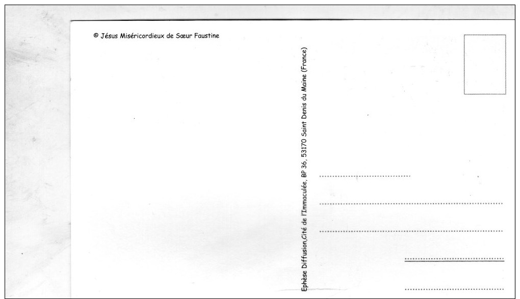 JESUS MISERICORDIEUX DE SOEUR FAUSTINE.CPM - Jésus