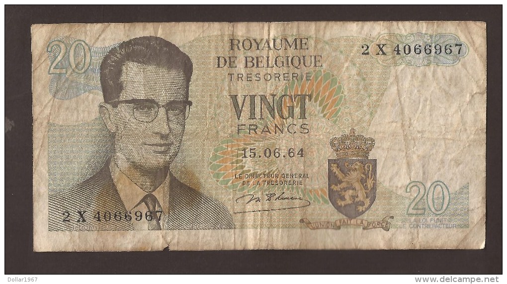 België Belgique Belgium 15 06 1964 20 Francs Atomium Baudouin. 2 X 4066967 - 20 Francs