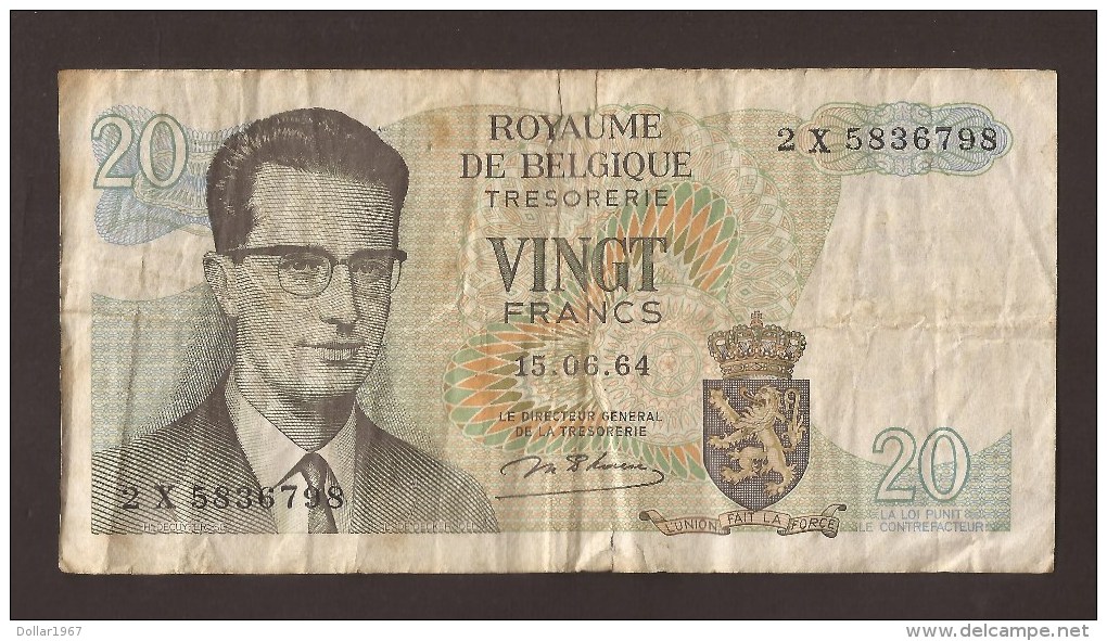 België Belgique Belgium 15 06 1964 20 Francs Atomium Baudouin. 2 X 5836798 - 20 Francs