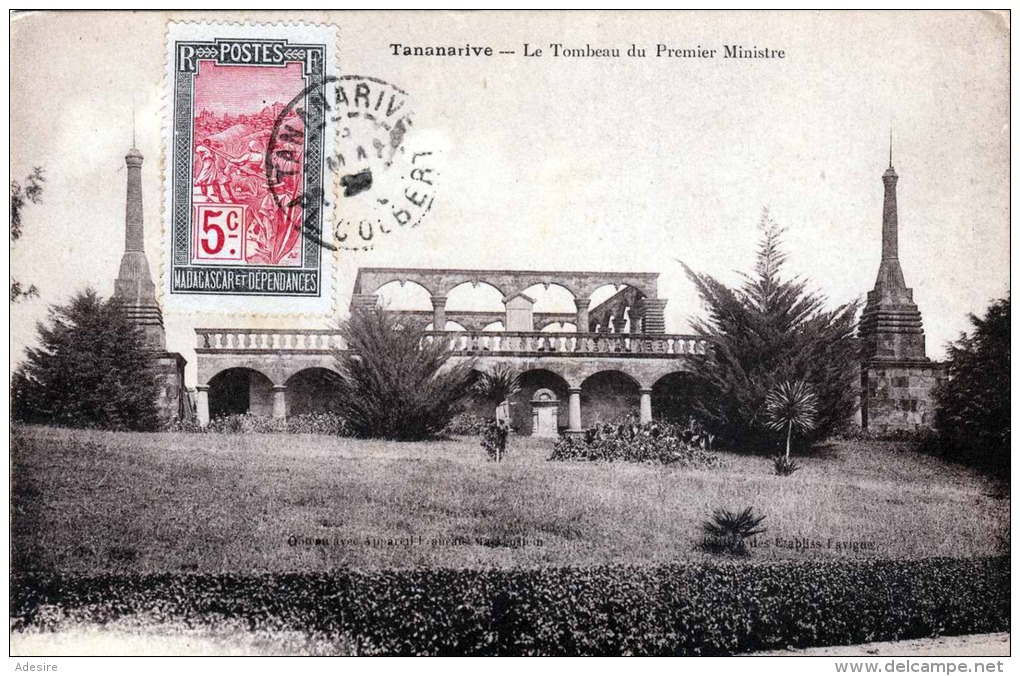 TANANARIVE Madagaskar - Le Tombeau Du Premier Ministre, Sondermarke Und Stempel 1920 - Madagaskar