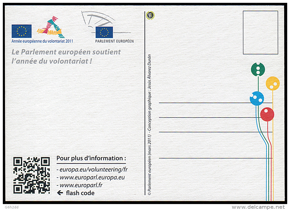 B2-11N- Carte Pub. Le Parlement Européen Soutient L´année Du Volontariat - Autres & Non Classés