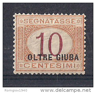 COLONIE ITALIANE OLTRE GIUBA 1925 SEGNATASSE SASS. 2 MLH XF - Oltre Giuba