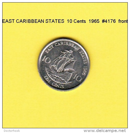 EAST CARIBBEAN STATES   10  CENTS  1986  (KM # 13) - Caraibi Orientali (Stati Dei)