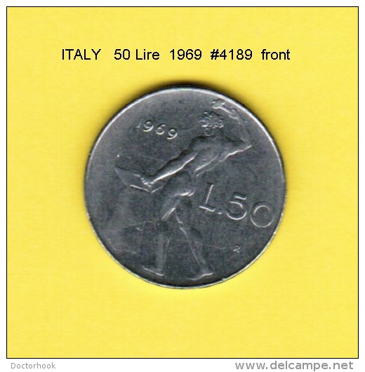 ITALY   50  LIRE  1969  (KM # 95) - 50 Lire