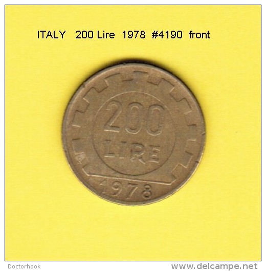 ITALY   200  LIRE  1978  (KM # 105) - 200 Lire