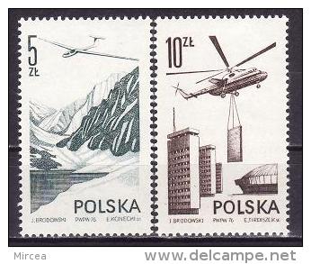 C2895 - Pologne 1976 - PA Yv.no.55-6 Neufs** - Nuovi