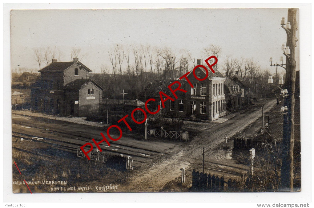 Bahnhof-Gare-ZONNEBEKE-Carte Photo Allemande-Guerre-14-18-1WK-BELGIQUE-BELGIEN-Flandern- - Zonnebeke