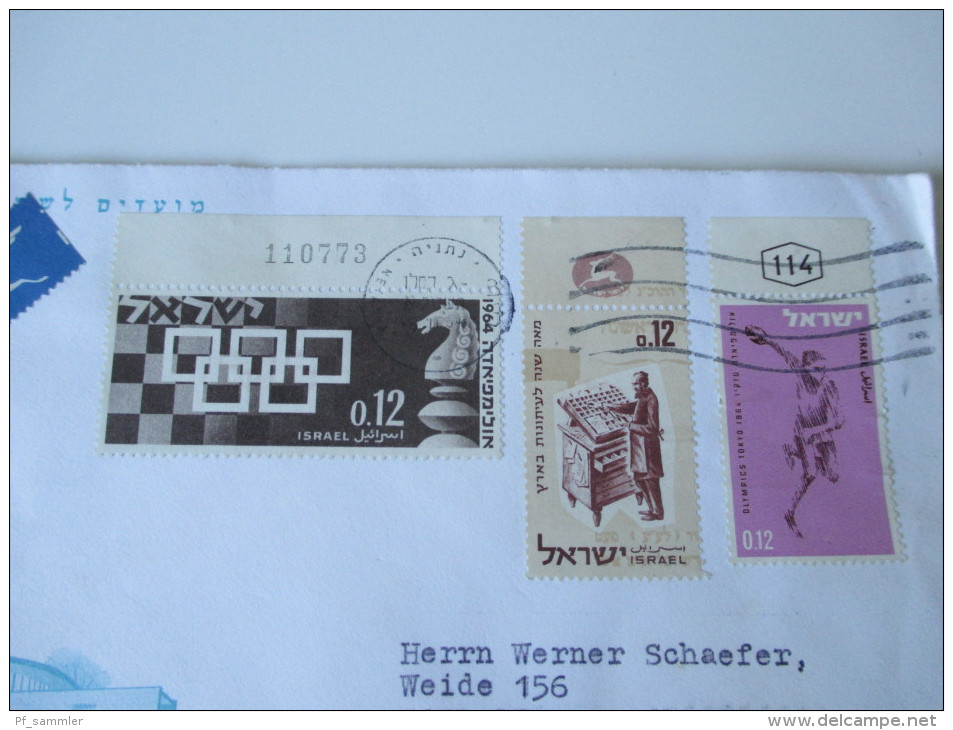 Brief Israel - West-Germany. Par Avion. Marken Mit Bogenrand. Umschlag: Glass Section Of "Haaretz" Museum, Tel Aviv - Storia Postale