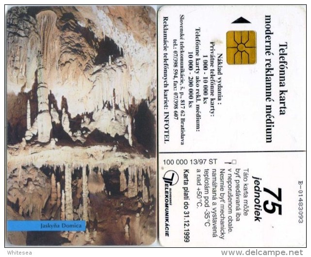 Telefonkarte Slowakei - Höhle,cave,grotte - Jaskyna Domica - Aufl. 100000 - 13/97 - Slowakei