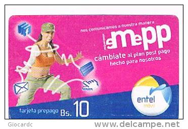 BOLIVIA - ENTEL MOVIL (GSM RECHARGE) -  GIRL 10   - USED     -  RIF. 7988 - Bolivia