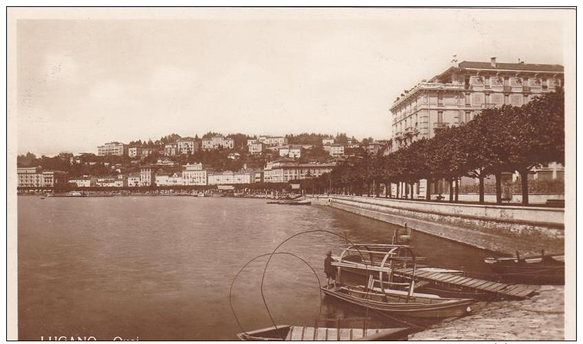Quai Lugano Switzerland Postcard (F7091) - Lugano