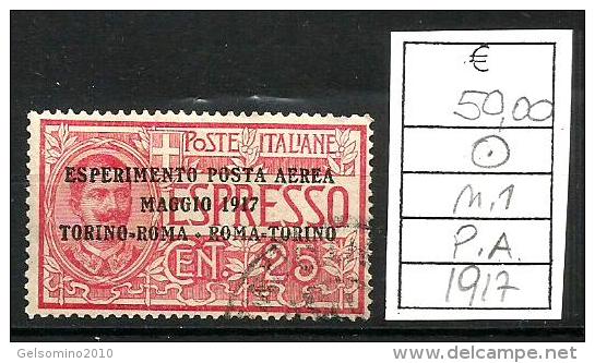 1917 ESPRESSO PA Cent 25 Usato N.1 - Eilsendung (Eilpost)