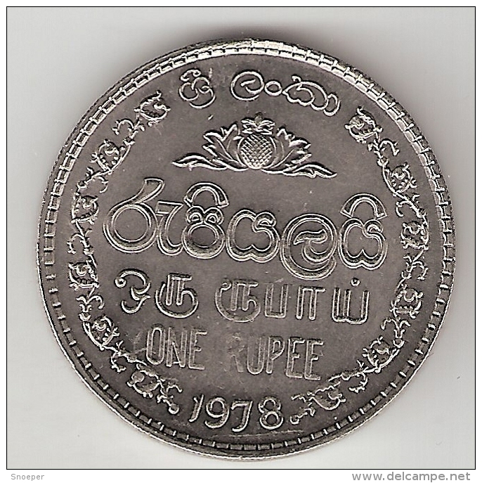 *sti Lanka Ceylon 1 Rupee  1978  Km 136.1   Unc !!! - Sri Lanka