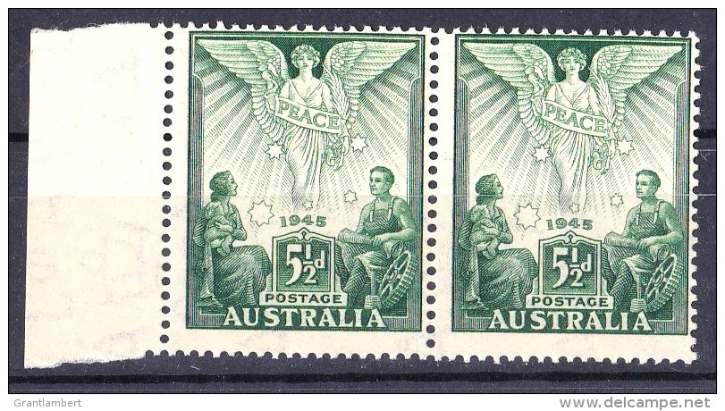 Australia 1946 Peace - Victory 1945 51/2d MNH Pair - Nuevos