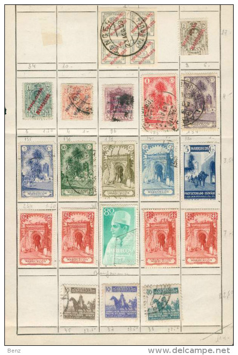 T MAROC MARRUECOS MOROCCO MARRUECOS PAGE TIMBRES N* Ou OB. 20TIMBRES B - Spanish Morocco