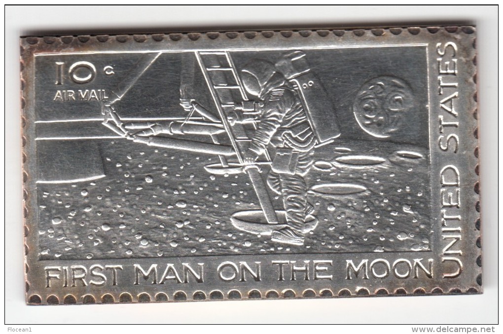 **** ETATS-UNIS - USA - UNITED-STATES - 10 CENTS 1969 FIRST MAN ON THE MOON - TIMBRE ARGENT - SILVER STAMP **** - Otros & Sin Clasificación