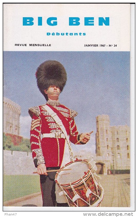 BIG BEN N° 34, Janvier 1967,  DEBUTANTS, Revue Mensuelle POUR APPRENDRE L´ANGLAIS, Publication Claude PICHON - 6-12 Ans