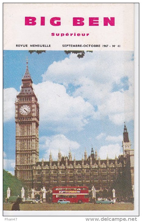 BIG BEN N° 41, Septembre-octobre 1967,  SUPERIEUR, Revue Mensuelle POUR APPRENDRE L´ANGLAIS, Publication Claude PICHON - 12-18 Ans