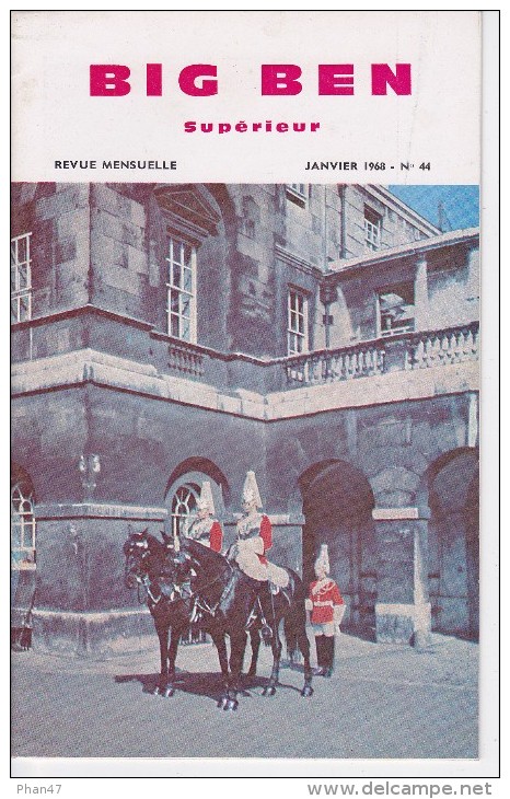 BIG BEN N° 44, Janvier 1968,  SUPERIEUR, Revue Mensuelle POUR APPRENDRE L´ANGLAIS, Publication Claude PICHON - 12-18 Ans