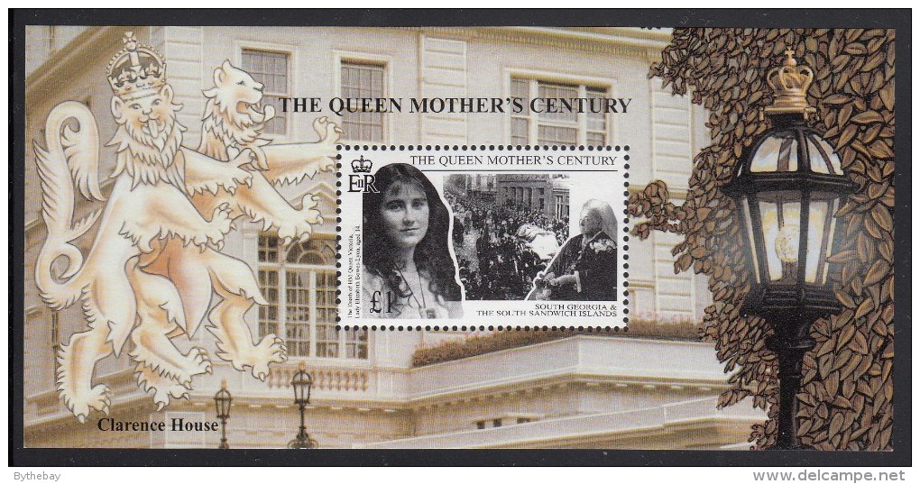 South Georgia MNH Scott #235 Souvenir Sheet 1pd Funeral Procession For Queen Victoria - Queen Mother's Century - South Georgia