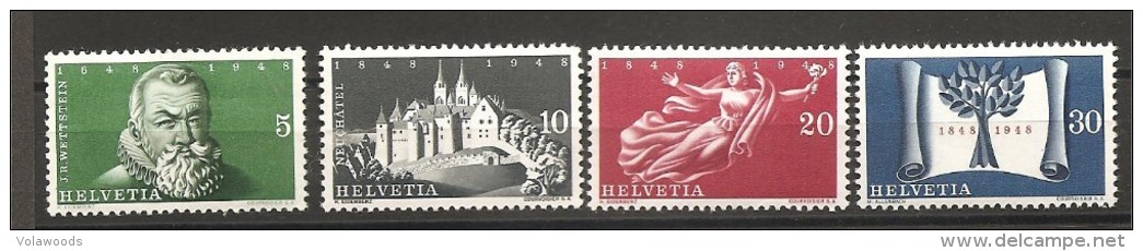 Svizzera - Serie Completa Nuova: 3° Centenario Del Trattato Di Westfalia E Centenario Della Costituzione - 1948 *G - Unused Stamps