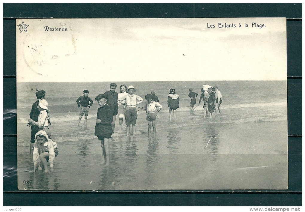 WESTENDE : Les Enfants A La Plage,  Gelopen Postkaart 1913 (GA12170) - Westende