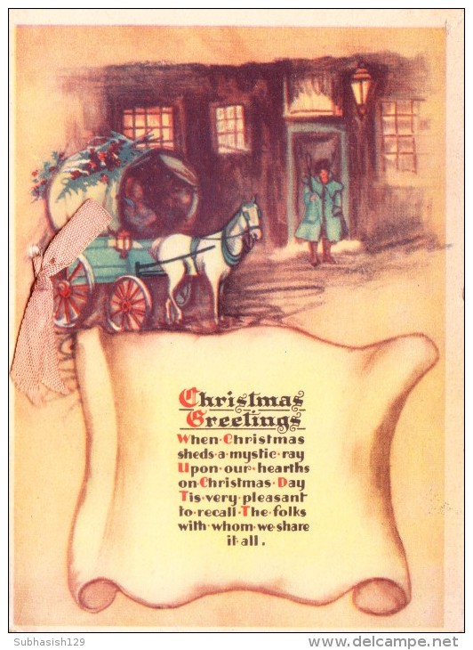 VERY OLD & VINTAGE GREETINGS CARD - 1934 CHRISTMAS AND NEW YEAR GREETINGS - PRINTED AT GREAT BRITAIN - Other & Unclassified