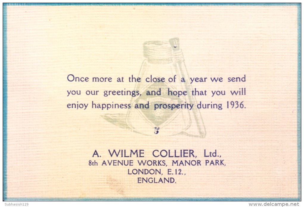 VERY OLD & VINTAGE GREETINGS CARD - 1935 CHRISTMAS AND NEW YEAR GREETINGS - PRINTED AT GREAT BRITAIN - Other & Unclassified