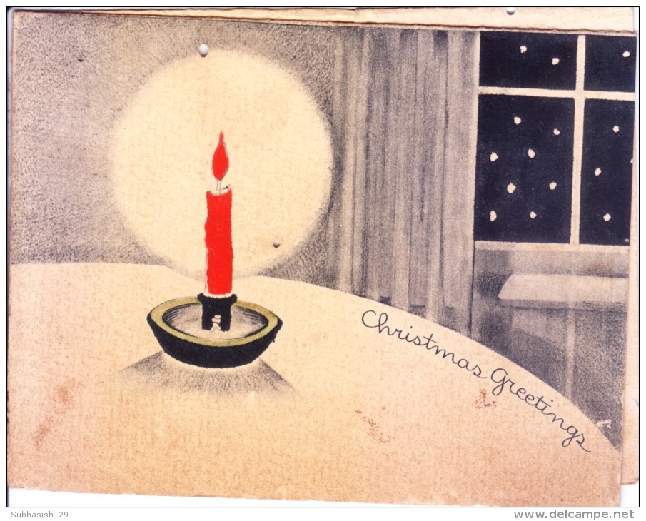 VERY OLD & VINTAGE GREETINGS CARD - 1939 CHRISTMAS  GREETINGS - PRINTED AT AUSTRALIA - Other & Unclassified