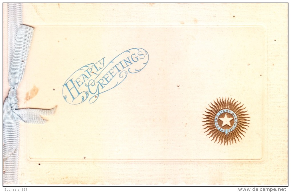 VERY OLD & VINTAGE GREETINGS CARD -  CHRISTMAS  GREETINGS AND NEW YEAR AND HEARTY GREETINGS - Other & Unclassified