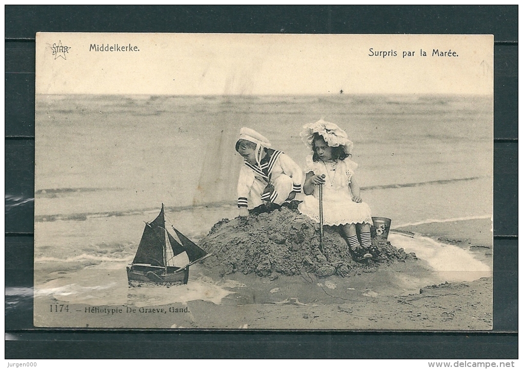 MIDDELKERKE: Surpris Par La Marée,  Gelopen Postkaart 1911 (GA13032) - Middelkerke