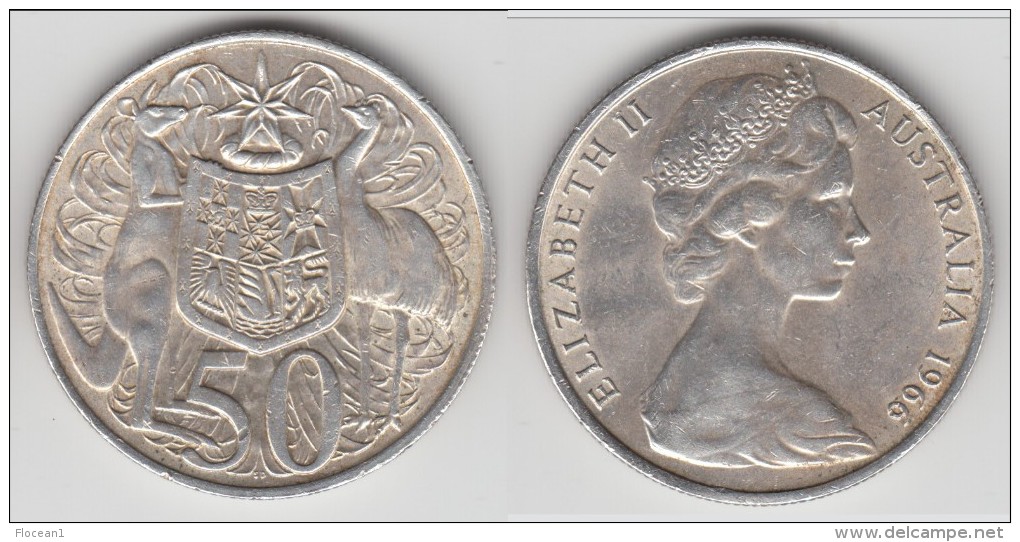 **** AUSTRALIE - AUSTRALIA - 50 CENTS 1966 ELISABETH II - ARGENT - SILVER **** EN ACHAT IMMEDIAT !!! - 50 Cents