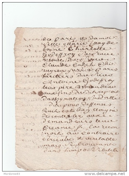 DOCUMENT DE 4 PAGES DU 21 JANVIER 1746 A DECHIFFRER - Manuscripts